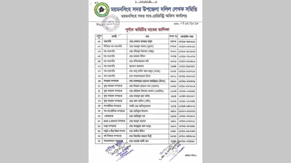 ময়মনসিংহ সদর উপজেলা দলিল লেখক সমিতির পূর্ণাঙ্গ কমিটি নিয়ে বিতর্কের ঝড়